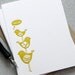 Bird Stack Letterpress Flat Note Card Set -  Bamboo Mustard Yellow, Geometric Pattern, Spring, Summer, Hello - 10 pack (NBS01)