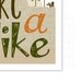 Take a Hike Poster: Summer Camping Print - Mountains, Evergreen Tree, Squirrel - Typography, Chevron, Stripes - Men - Brown, Orange 8 x 10