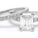 1.40ctw EMERALD cut novo inspired diamond engagement ring and matching wedding band