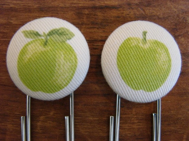 Simple Green Apple Bookmarks/Paperclips