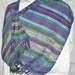 Handwoven Shawl - Orchid, Green, Aqua White (Inv. Id 9-0901)