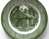 Vintage Dinner Plate The Old Curiosity Shoppe Green Charles Dickens Royal China Green - CinfulOldies