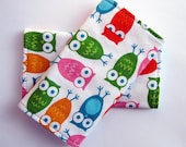 Sucking Pads NO Ribbon- Chew Pads - Fits Ergo, Beco, Boba, Mei Tai and More - Owls in Bright