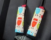 Car Seat Strap Covers (REVERSIBLE), Seat Belt Covers, Owls in Bermuda