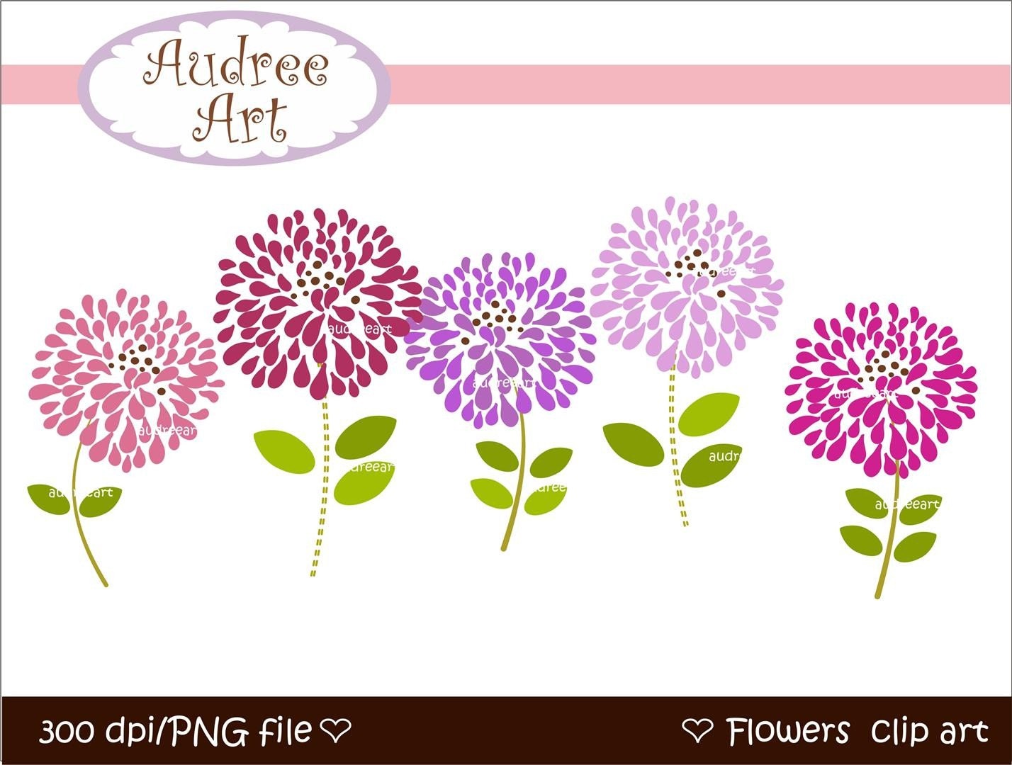CLIPART FLOWERS , Blooming 3 , Digital clipart PNG File ,  instant download clip art