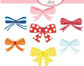 Clip art BOW , Colour bow , Digital clipart PNG/JPG File , instant download clip art
