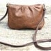 Brown Leather Bag Cross Body Purse Messenger Tiny Rustic Bag Studded Chocolate