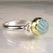 Carved Aquamarine Ring - 18k Gold and Sterling
