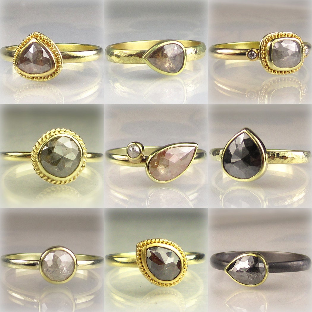 Rose Cut Diamond Engagement Ring - Made to Order - Deposit