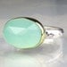 Sea Green Chalcedony Ring - Rose Cut 18k Gold an Sterling