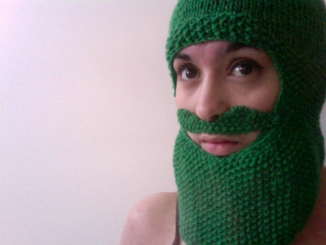 Knitted Green Beard Balaclava