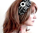 SALE - Eco Friendly Sculptural Art Cocktail Hat - Art Deco Black and Cream - OOAK