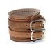 Rugged Brown Leather Cuff Bracelet Adjustable with Buckles Mens Womens
