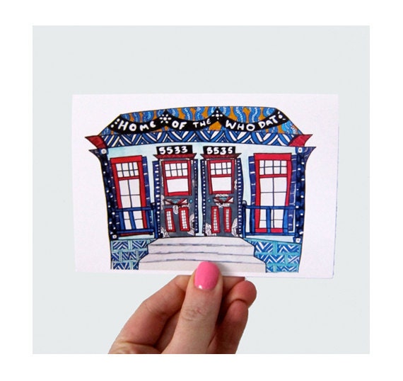 Home of the WHO DATS Shotgun Print Greeting Card