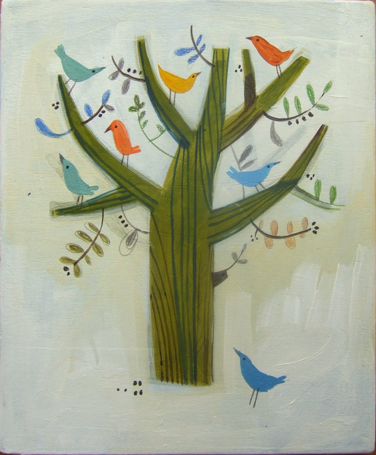 green tree on white