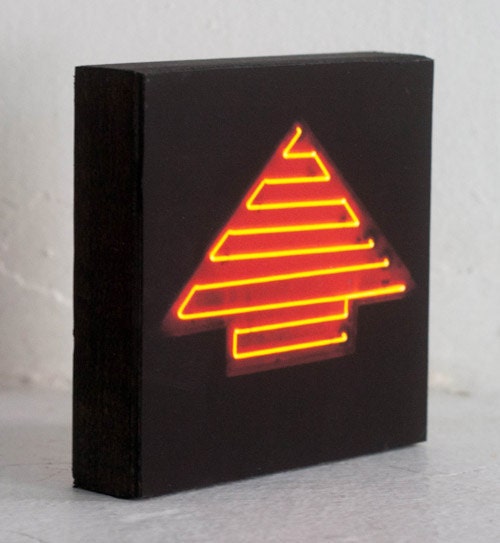 Neon Alphablock -- A Cool NYC Neon Sign Photo for Your Mantel, Shelf, or Wall