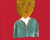 Sherwood Leaf Person Mixed Media Art Original Painting
