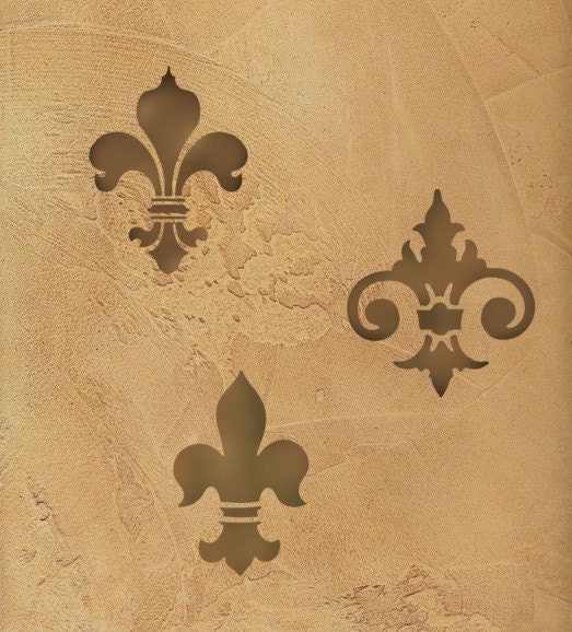 Stencils Fleur-De-Lis 3pc kit - Easy reusable stencils for home decor
