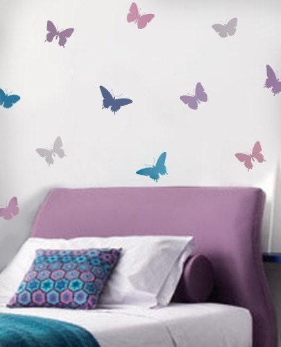 Butterfly Stencils 4pc kit - Easy decor, Nursery, Kids Room, Crafts, Fabrics, Furniture stencils