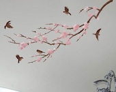 Stencil for Walls Sakura and Birds - Reusable stencils better than Wall Decals