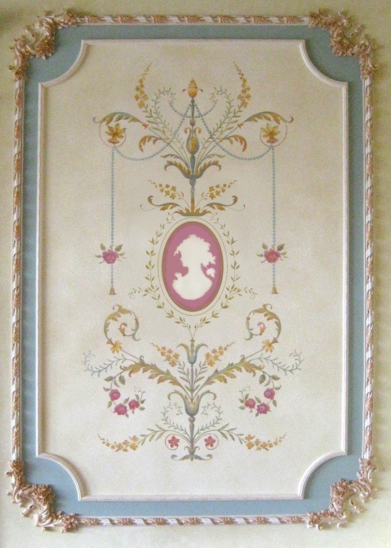 Wall stencil Marie-Antoinette Grand Panel LG - amazing detail - French decor