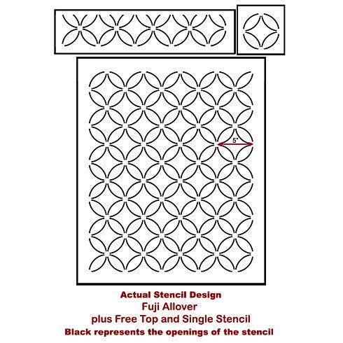 Wall Stencil Fuji - reusable stencils for walls instead of wallpaper -DIY decor