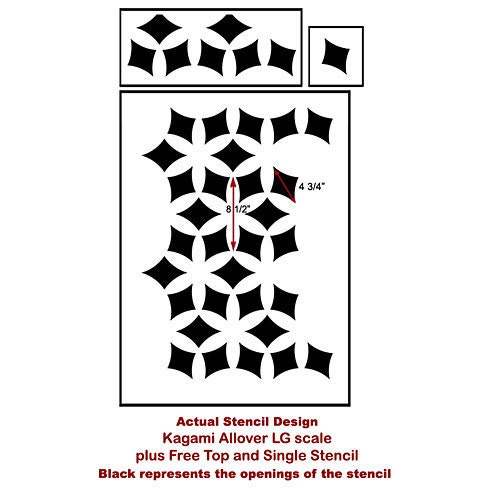 Wall Stencil Kagami Allover LG - reusable stencils instead of wallpaper - diy decor