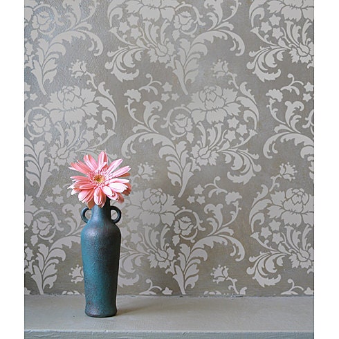 Julia Allover Stencil Pattern - Reusable stencils just like wallpaper