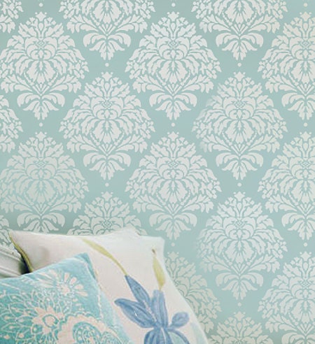 Wall Stencil Damask Kerry SM - Reusable stencils better than wallpaper - DIY decor
