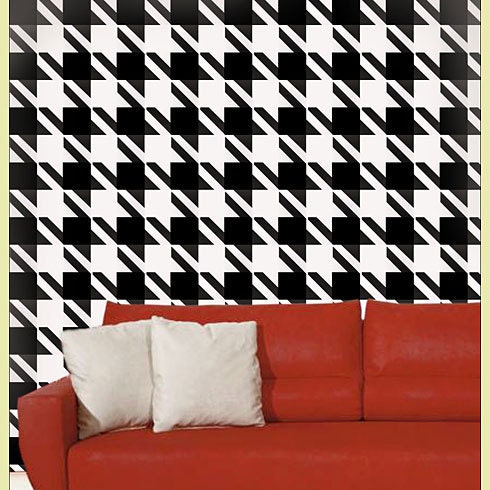Houndstooth Wall Stencil - Large Reusable stencils for walls and crafts
