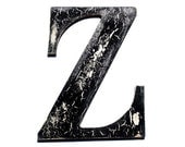 ECO LETTER Z, Wooden Initials, Vintage Inspired Letters, Chic Decor, Black, Distressed, Wall decor