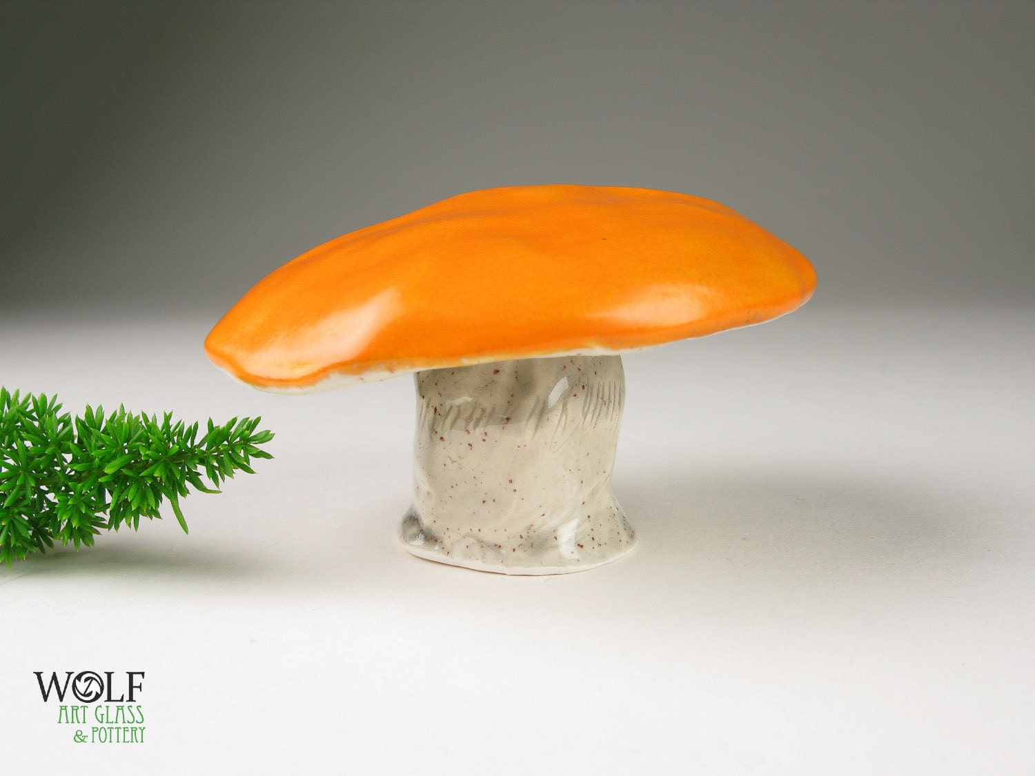 Ceramic Pottery Mushroom Pumpkin Orange