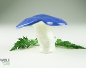 Ceramic Pottery Mushroom Bright Blue