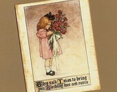 Victorian Birthday Card, Shabby Chic Birthday Card