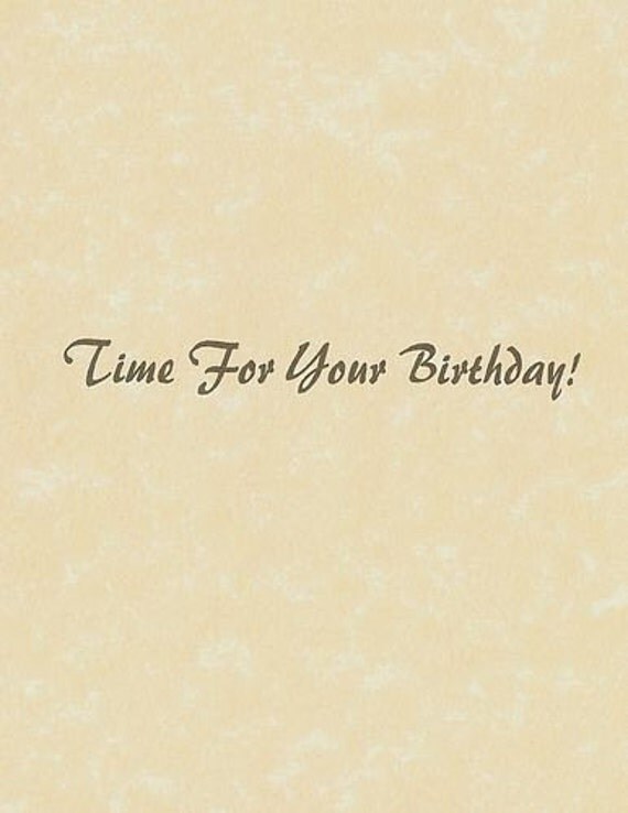 Victorian Birthday Card, Victorian Clock, Birthday Time, handmade vintage-style card