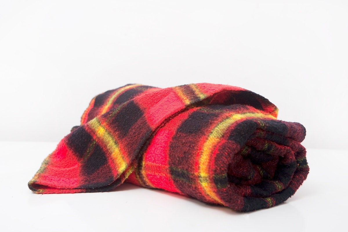 Vintage Red Flannel Blanket
