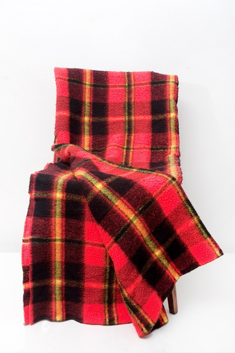 Vintage Red Flannel Blanket