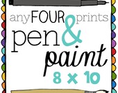 FOUR 8 x 10 art prints, Inspirational Quote, Bible Verse, Scripture, Kitchen Art, Colorful, Joy Quote, Inspiring Quote
