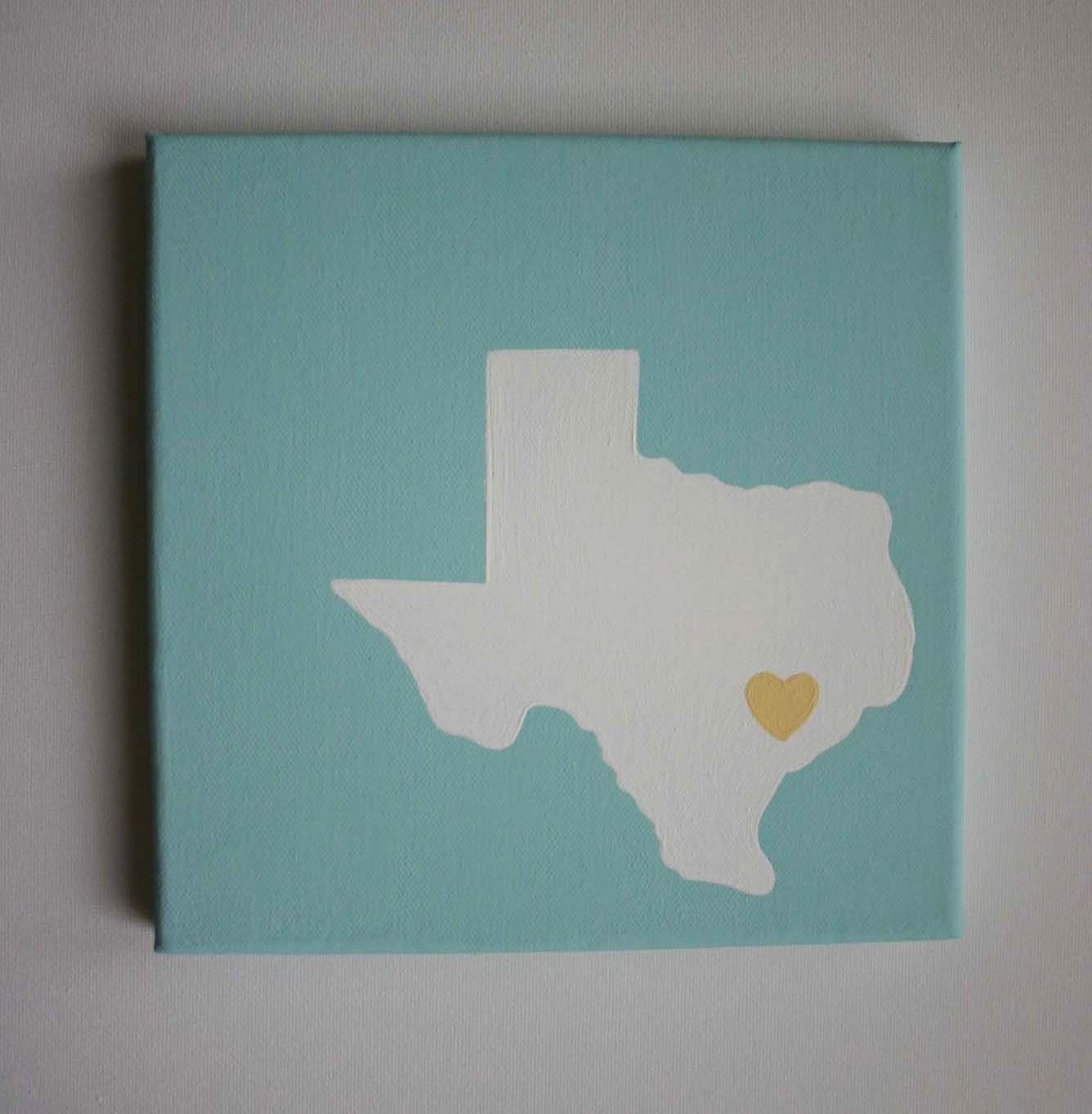 State Love CHOOSE your STATE or COUNTRY - Affordable Original Painting, Wall Art, Home Decor - Made to Order  (8 x 8, 8 x 10 Canvas)