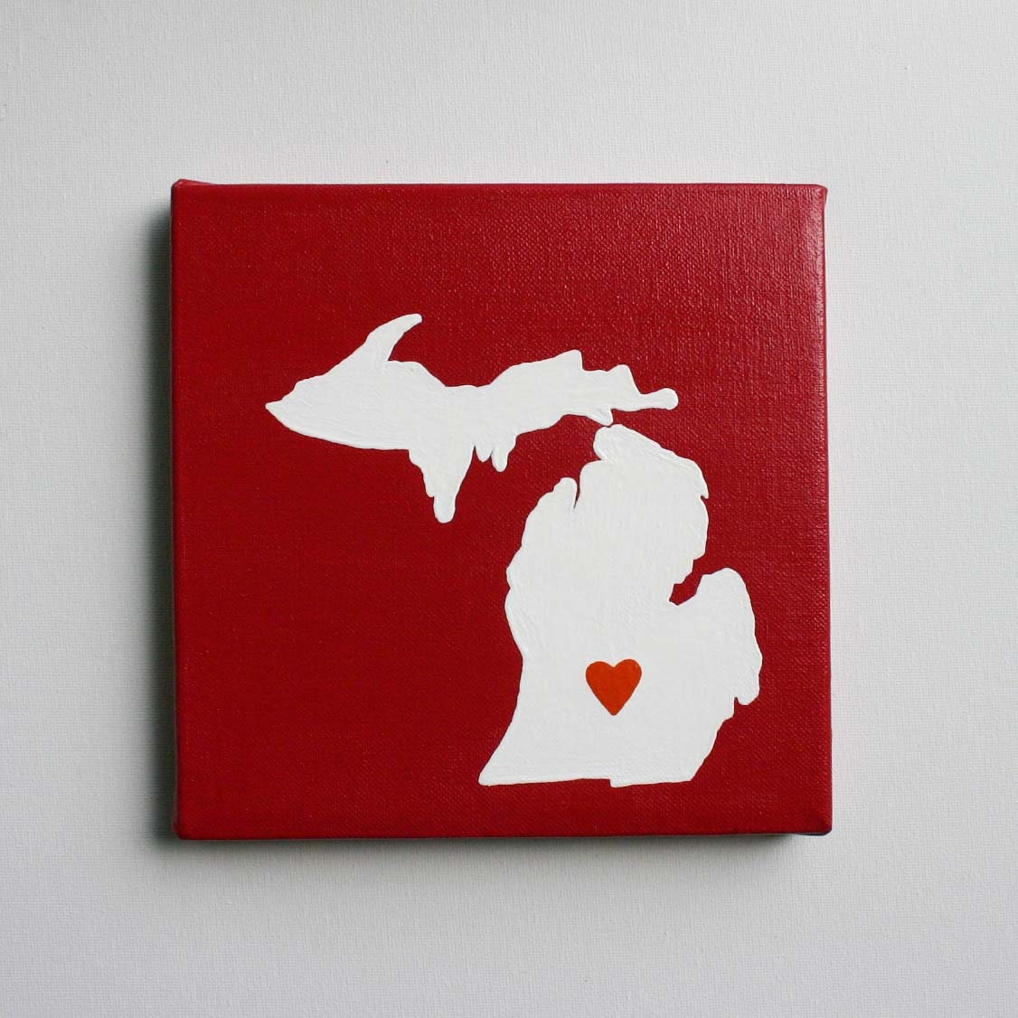Choose your STATE or COUNTRY - Affordable Original Painting, Wall Art, Home Decor - Made to Order State Love (8 x 8 OR 8 x 10 Canvas)