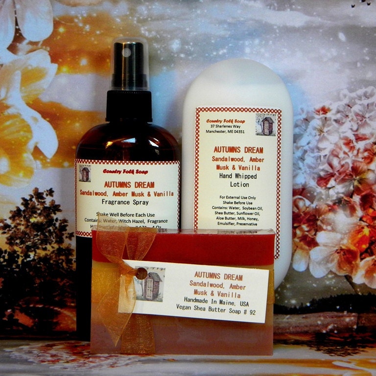 AUTUMNS DREAM Soap Gift Set - Sandalwood Musk & Vanilla Scented Bath Set