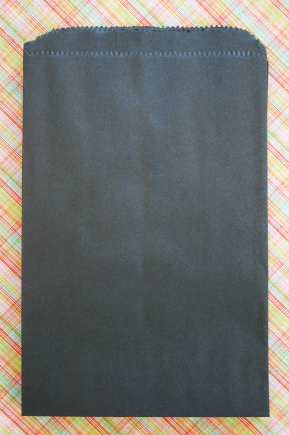 Set of 50 - Solid Black Flat Paper Merchandise Bags - 6.25 x 9.25 Inches - Gifts, Packaging, Retail