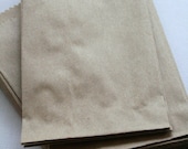 Set of  200 - Brown Kraft Flat Merchandise Bags - 5 x 7.5 Inches - Gifts and Packaging