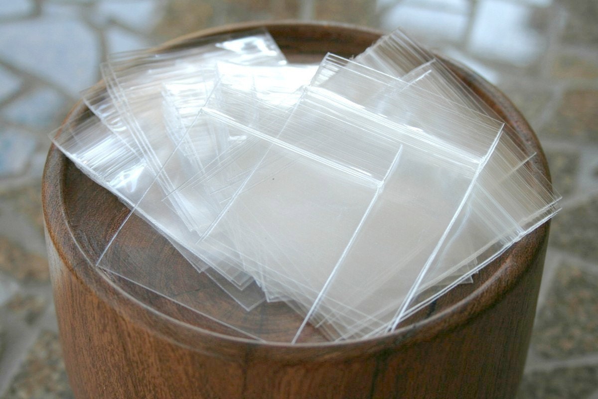 QTY 100 Crystal Clear Zip Polypropylene Bags - 4 x 5 Inches