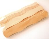 EXPRESS MAIL SHIPPING - 150 Wavy Wooden Fan Handles or Fan Sticks - Natural Wood
