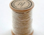 Burlap Twine - 30 Yards on Wooden Spool - Cream Color Jute