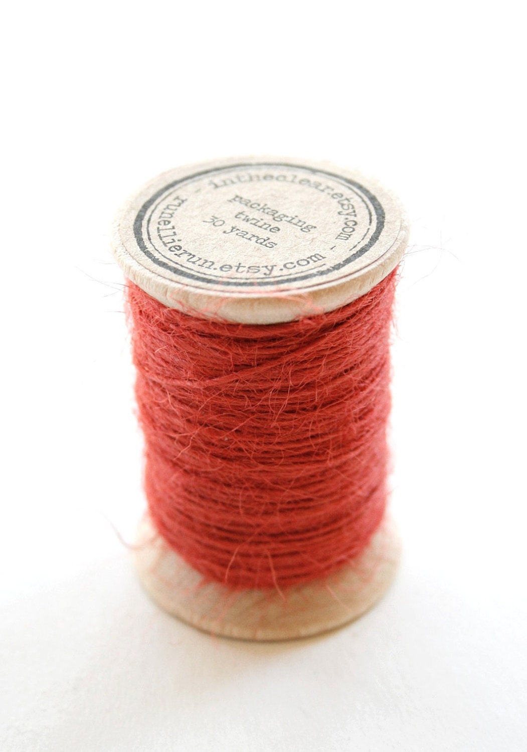 Burlap Twine - 30 Yards on Wooden Spool - Rust Color Jute