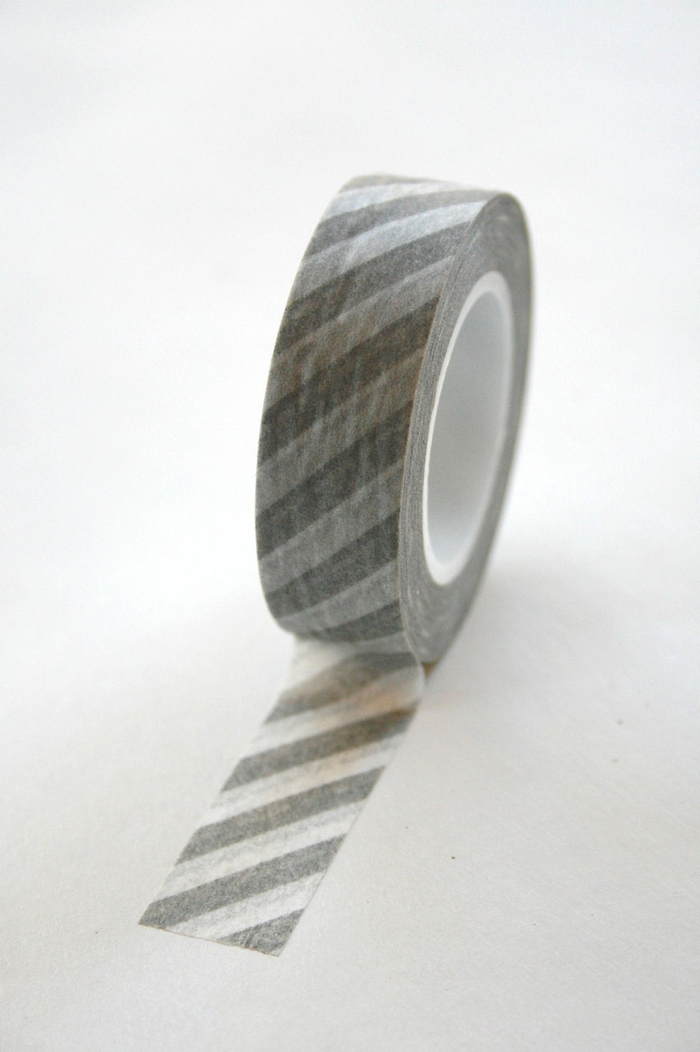 Washi Tape - 15mm - Grey and White Diagonal Stripe - Deco Paper Tape No. 359