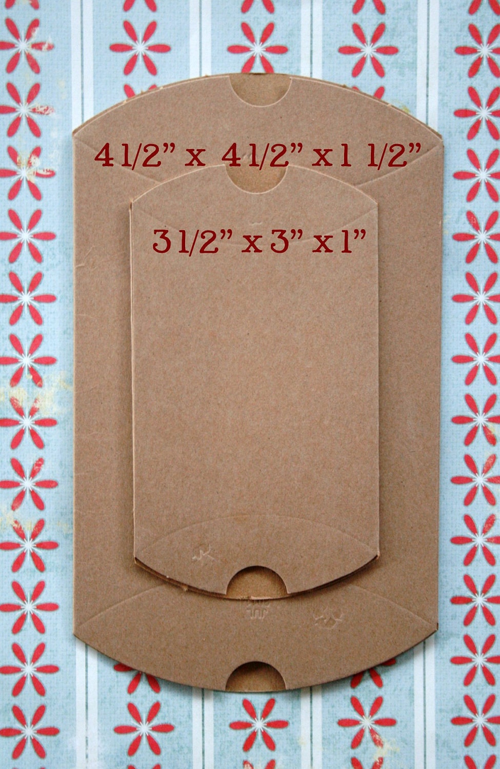DIY Brown Small Kraft Pillow Boxes - set of 36 - Perfect for Embellishing with Deco Tapes - 3 1/2 x 3 x 1 Inches