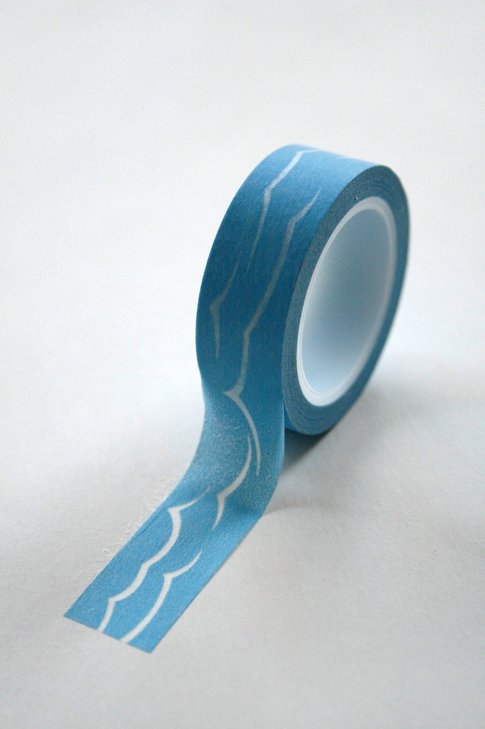Washi Tape - 15mm - White Waves or Seagull on Blue Design - Deco Paper Tape No. 352